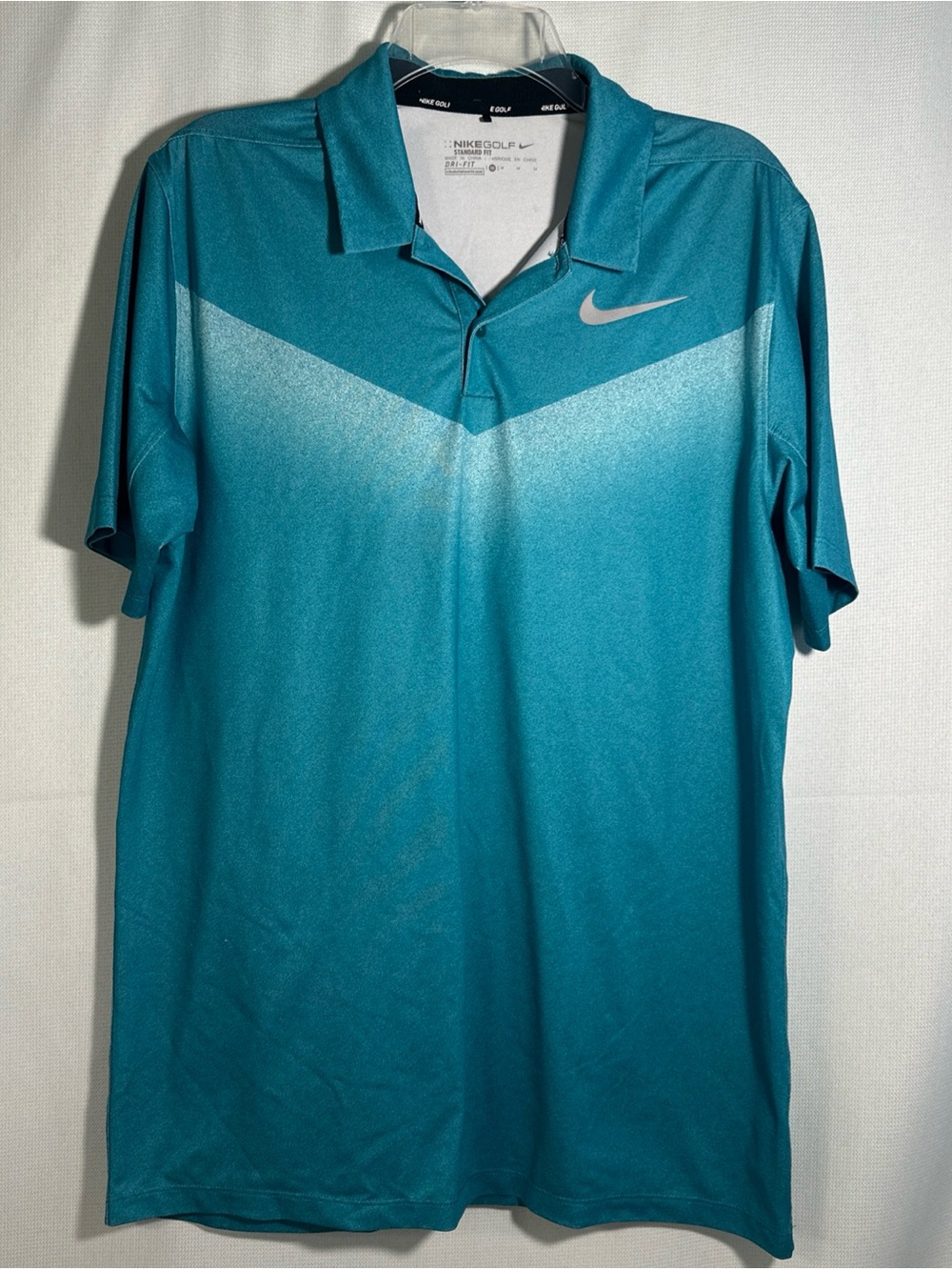 Nike Teal Gradient Golf Polo with White Swoosh